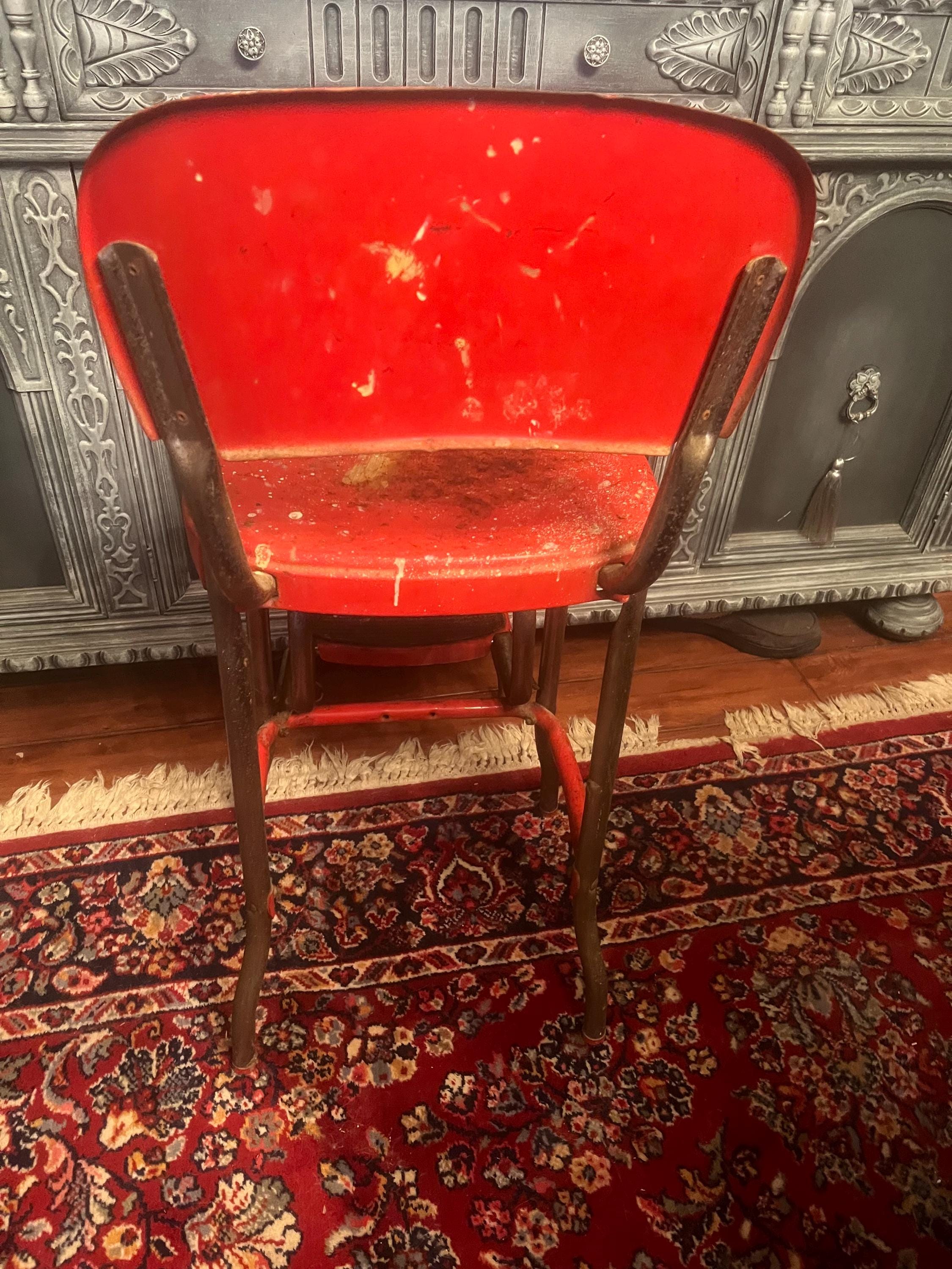 Vintage Red Cosco Kitchen Chair Step Stool - Mid Century MCM