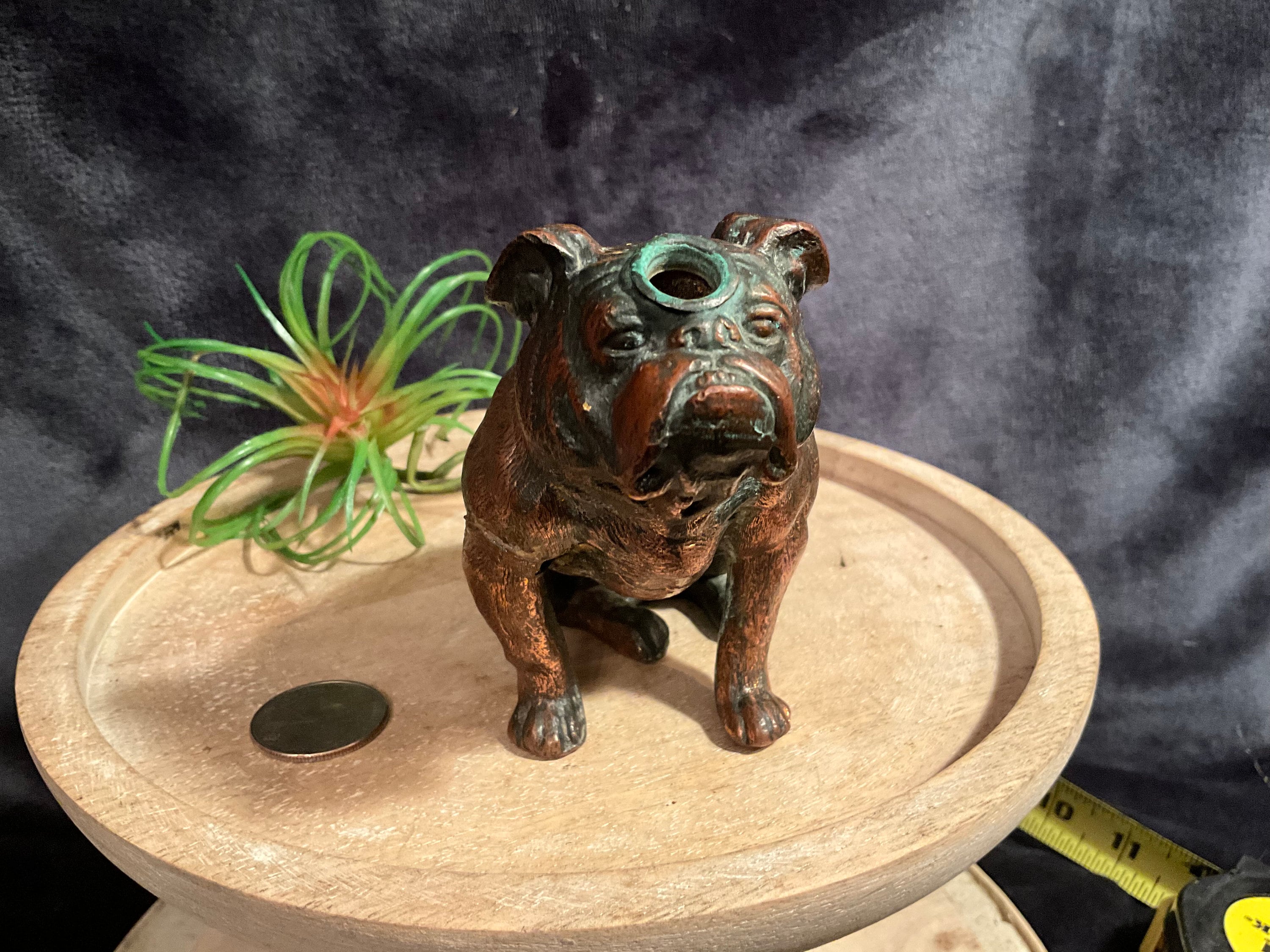 RARE - 1930's Ronson Art Metalworks English Bulldog Table Lighter