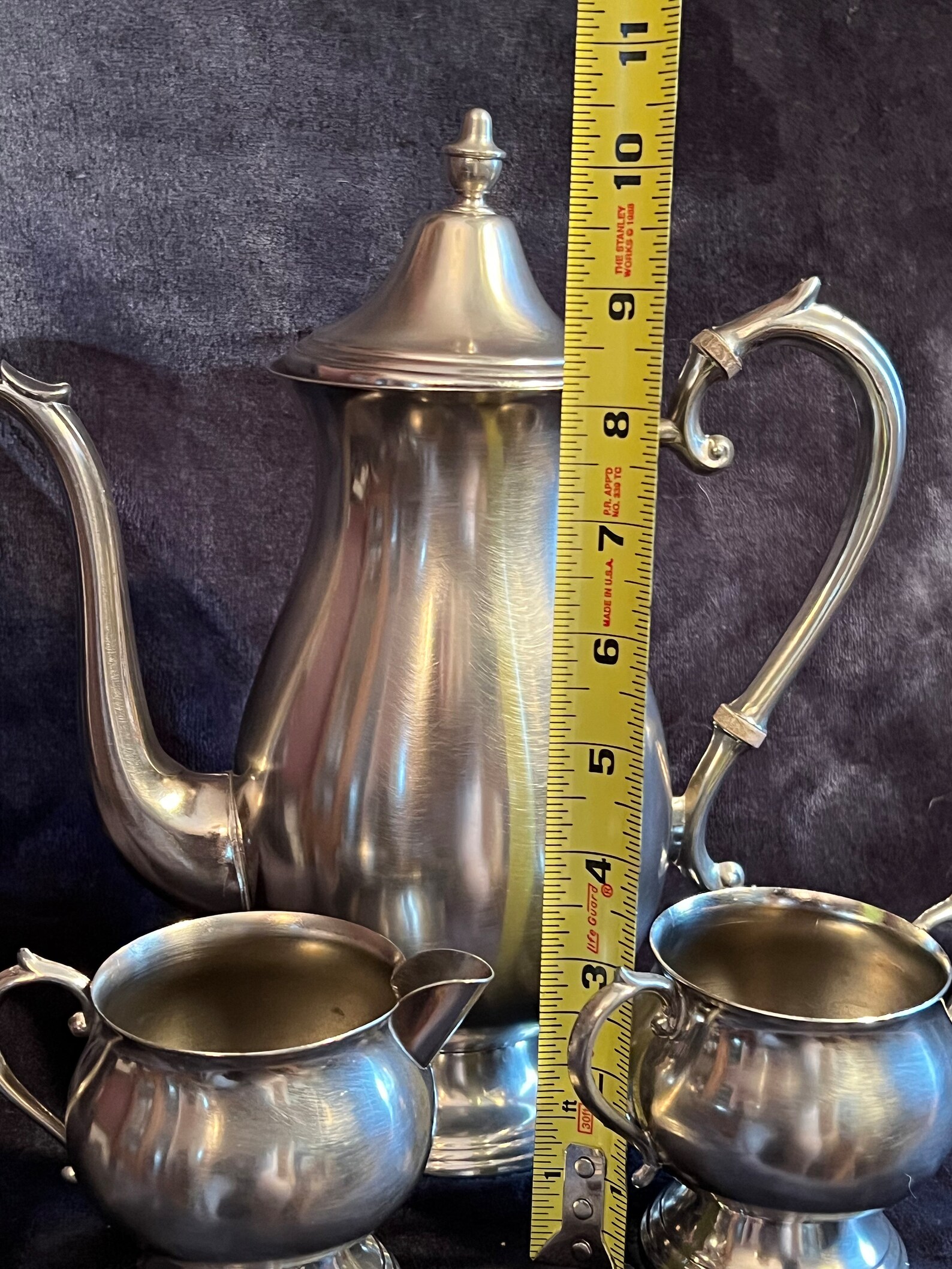 Vintage FB Rogers Teapot and Cream and Sugar Dish Set Vintage Tea Set