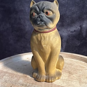 Very Rare Antique Bisque Porcelain German 5” Pug Figurine #2771; Marked Germany and Salisbury Beach