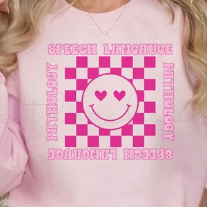 retro speech language pathologist love sweatshirt designs for slp lover tshirt gift speech teachers valentines day speech therapist t shirt