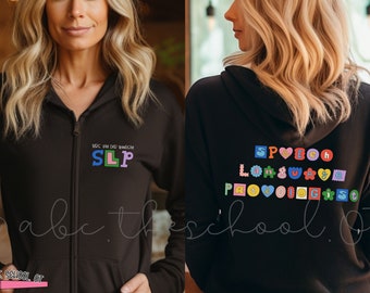 Personalisierbar Speech Sprache Pathologen Comfy Zip-Up Hoodie | benutzerdefinierte SLP Hoodie | benutzerdefinierte Hoodie | Name Logopäden Sweatshirt