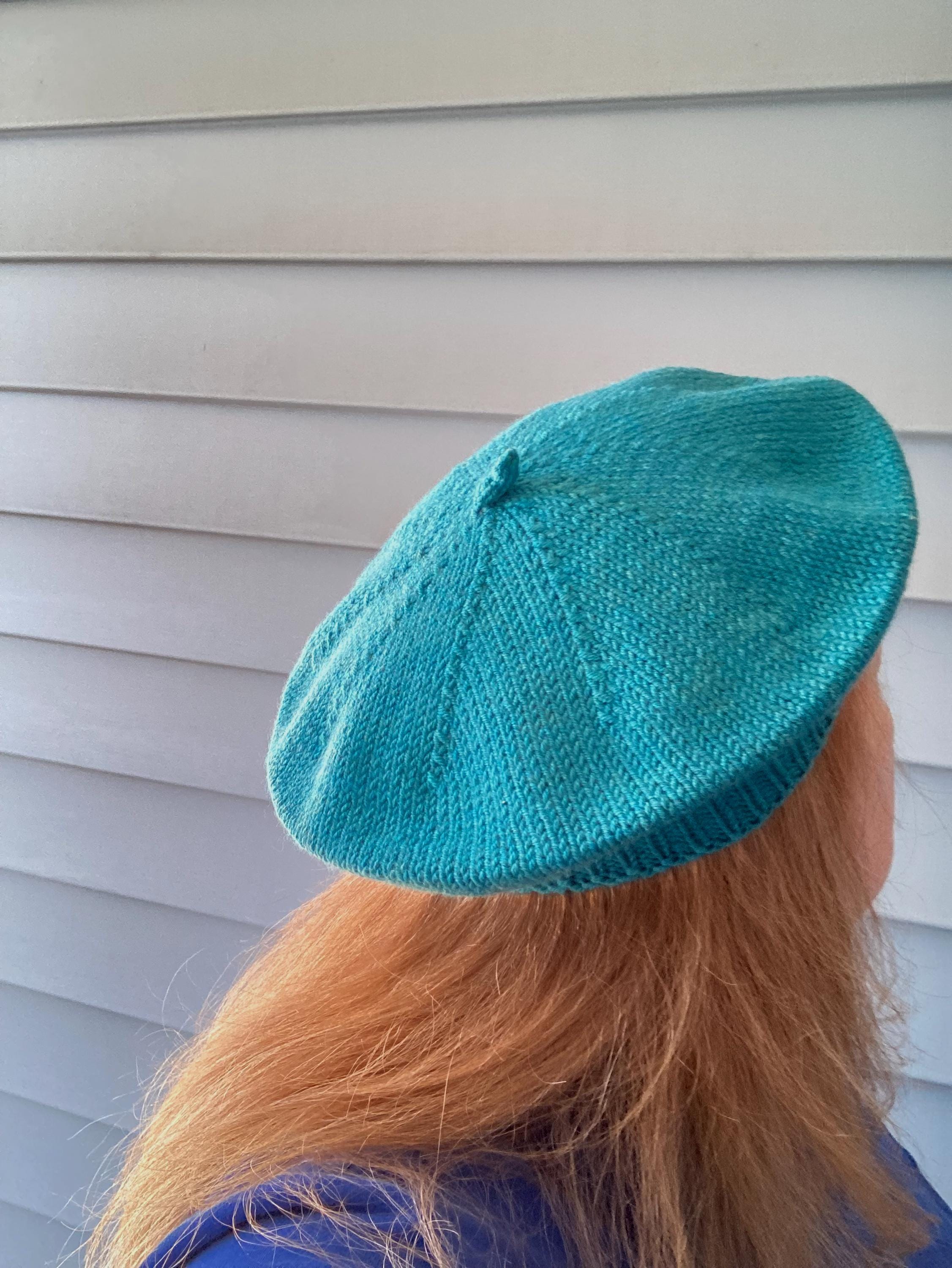 Vtg Beret Basque De Luxe Teal Green Wool Hat Dorfman Pacific Satin Lined French Bon Chic main image 4