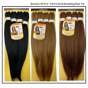 Quatro 4X Pre-Stretched Braiding Hair Extension Pack 26&quot;