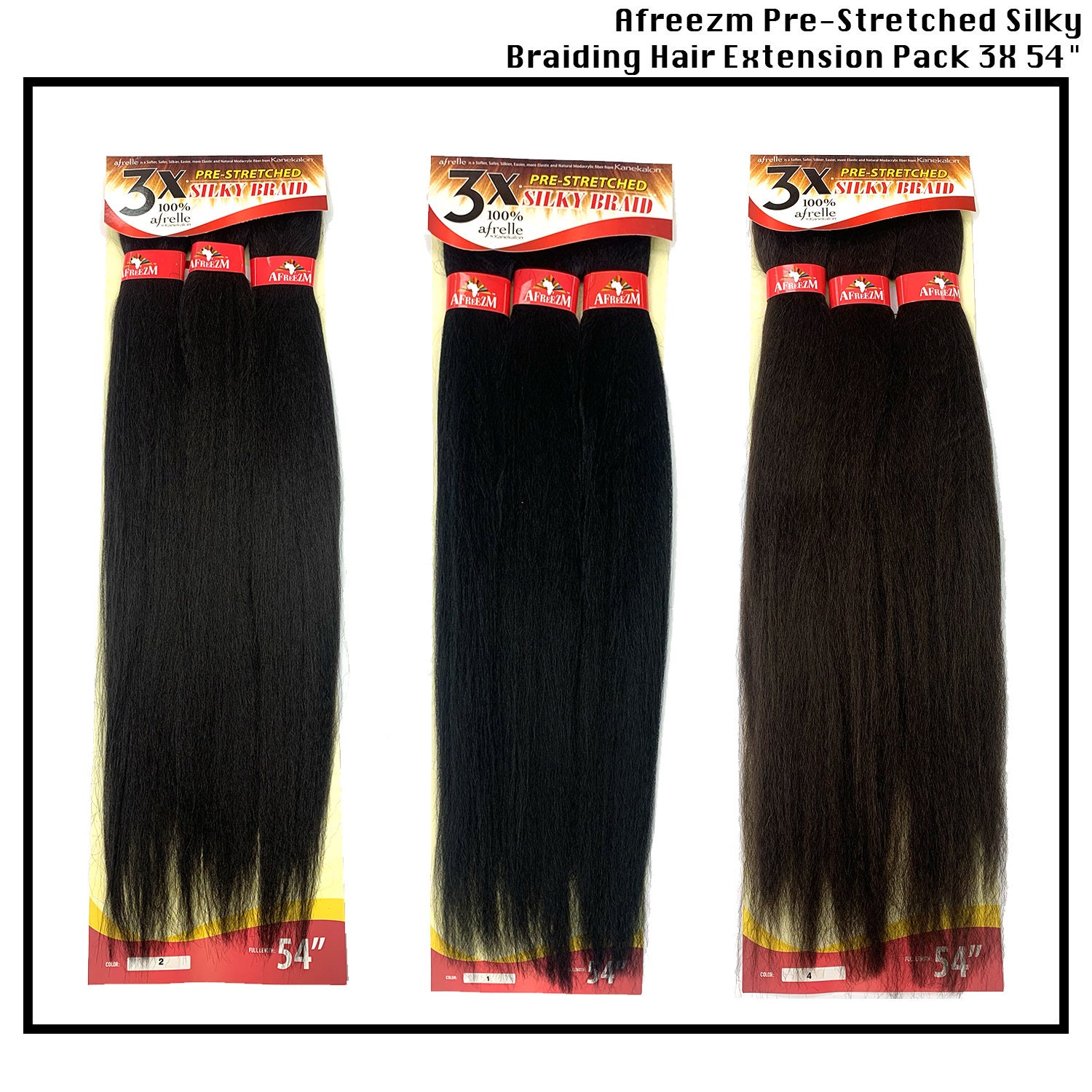 Pre-stretched Silky Braiding Hair Extension 3X 54