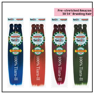 Pre-stretched Amazon 3X 54" Braiding Hair Vegan Synthetic 3pc Pack