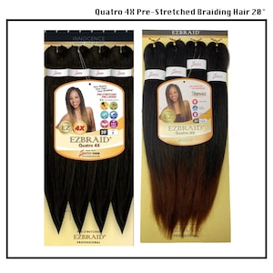 Quatro 4X Pre-Stretched Braiding Hair Extension Pack 20&quot;