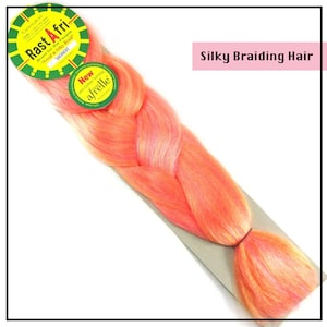 Silky Braiding Hair Extension Vegan Synthetic Braid In Pink and Purple Color Tones