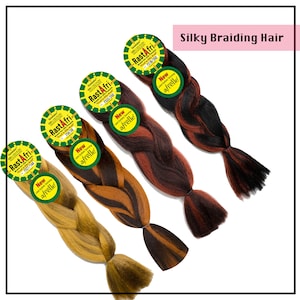 Silky Braiding Hair Extension Vegan Synthetic Braid In Highlight and Mixed Color Tones