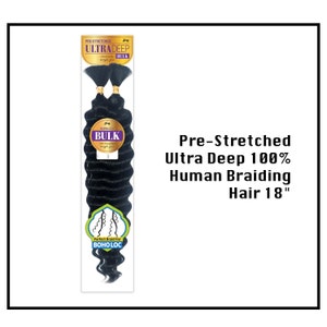 Pre-Stretched Ultra Deep Wave Bulk 100% Human Braiding Hair 18&quot;