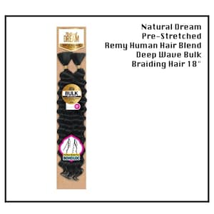 Natural Dream Pre-Stretched Remy Human Hair Blend Deep Wave Bulk Braiding Hair 18&quot;