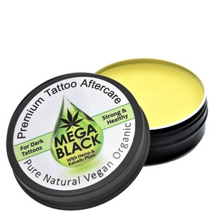 Black Ink Tattoo Balm 70 gram, Free Shipping world wide. Tattoo Aftercare For Black Ink & Darker Colours. Tattoo Ointment.