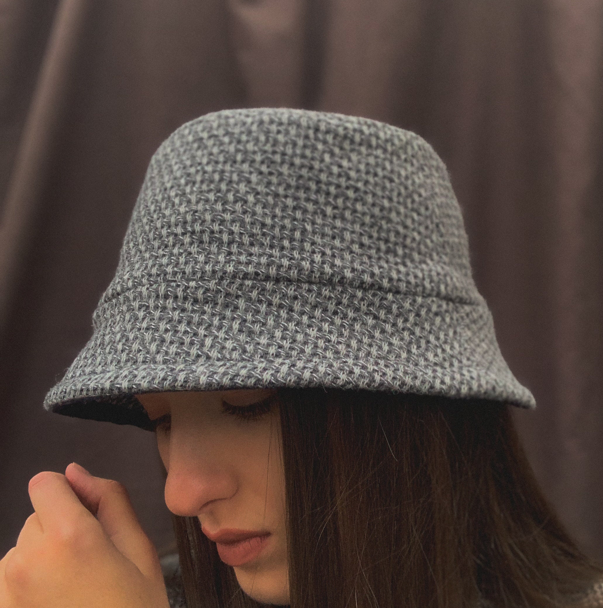 Winter hat for women , Wool  bucktet hat , Cloche hat , Gift for her from natural materials Free shiping