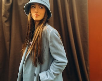 Chic Wool Bucket Hat - Double-Sided Cloche, Custom Size