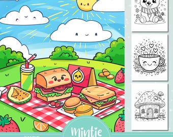 Kawaii Coloring Book | 115 Animal & Nature Doodles (PDF