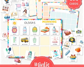 Cartes et tableau des routines quotidiennes pour enfants, liste de contrôle de la routine des tout-petits, cartes de rythme quotidien, programme visuel, carte de routine imprimable, téléchargement numérique