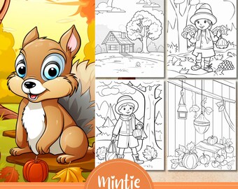 Fall Coloring Pages for Kids: 50 Autumn Printables (Digital Download)