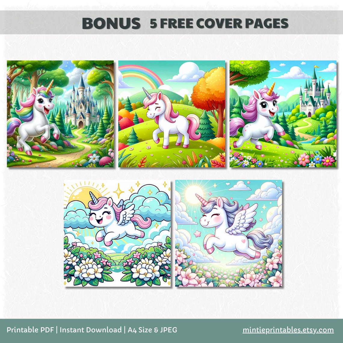 Unicorn Coloring Pages for Kids: 39 Printable Designs (PDF) - Etsy