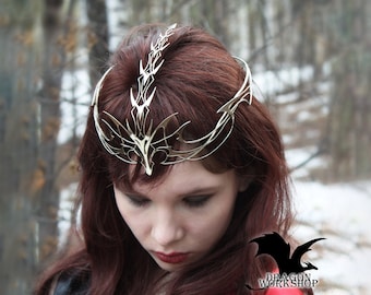 Crown Elf Dragon Jewelry / Tiara / arte de joyería / dragón volador / Constelación