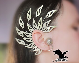 Handmade jewelry ear cuff | autumn leaf fall | unisex jewelery | Male cuff