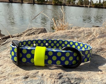 Pickleball Dog Collar – UV Printed Biothane, Water Resistant