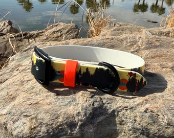 Sunset Biothane Dog Collar – UV Printed, Water Resistant