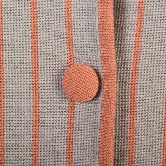 1960s Medium Wool Knit Collared Jacket Striped Gr… - image 7