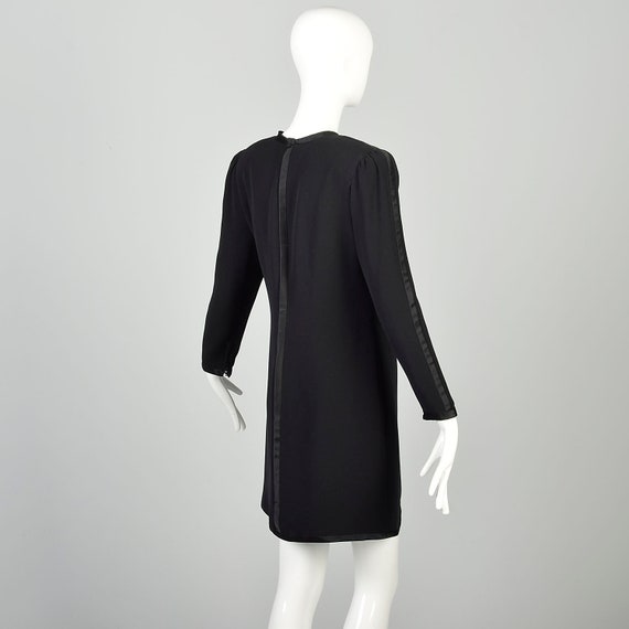 Medium 1980s Bill Blass Black Dress Ruched Waist … - image 4