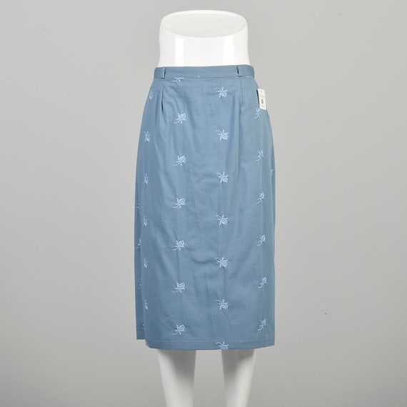Medium 1940s Light Blue Pencil Skirt Knee-Length … - image 1