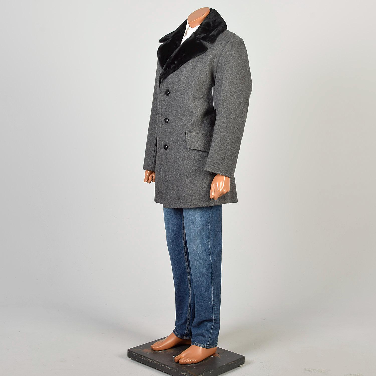 【70s】Sears Gray Wool Balmacaan Coat PhotoRoom-20240104-
