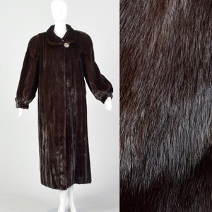 XL Fur Coat Mink Full Length Chocolate Brown Long Heavyweight Winter Jacket