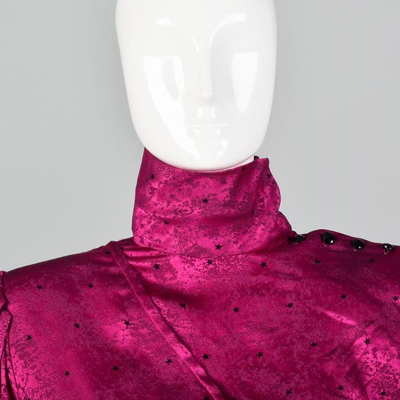Large Emanuel Ungaro Hot Pink Skirt Set Asymmetri… - image 6