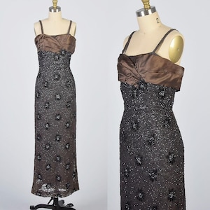 Vintage 50s Lace Evening Gown VTG 50s Gown 1950s Lace Dress VTG 50s Medium