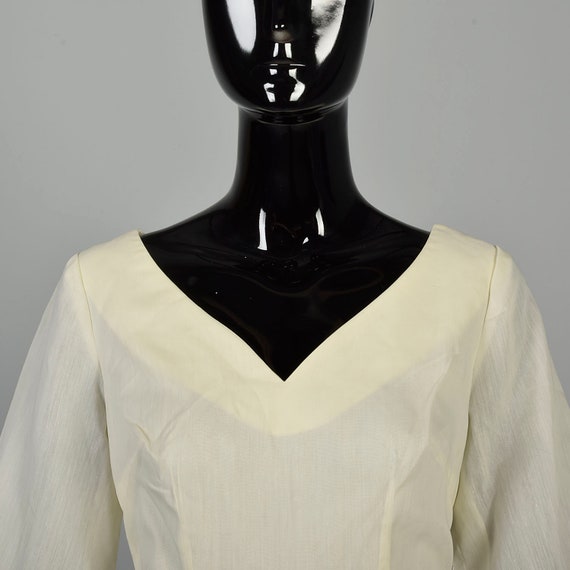 Small 1970s Cream Maxi Dress Natex Half Sleeve Bl… - image 8
