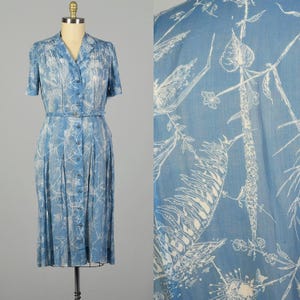 XXL jaren 50-dagjurk lichtgewicht semi-transparante volup casual nieuwigheid print