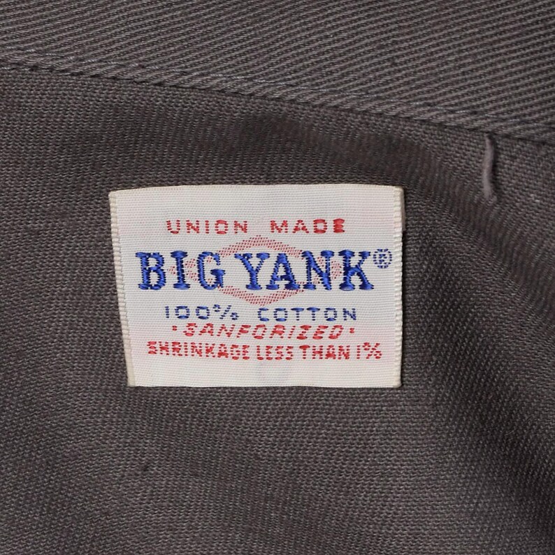 Giacca da lavoro Big Yank Car Club da uomo, taglia media, anni '50, vintage, nuova, grigio sanforizzato, stile anni '50. immagine 5