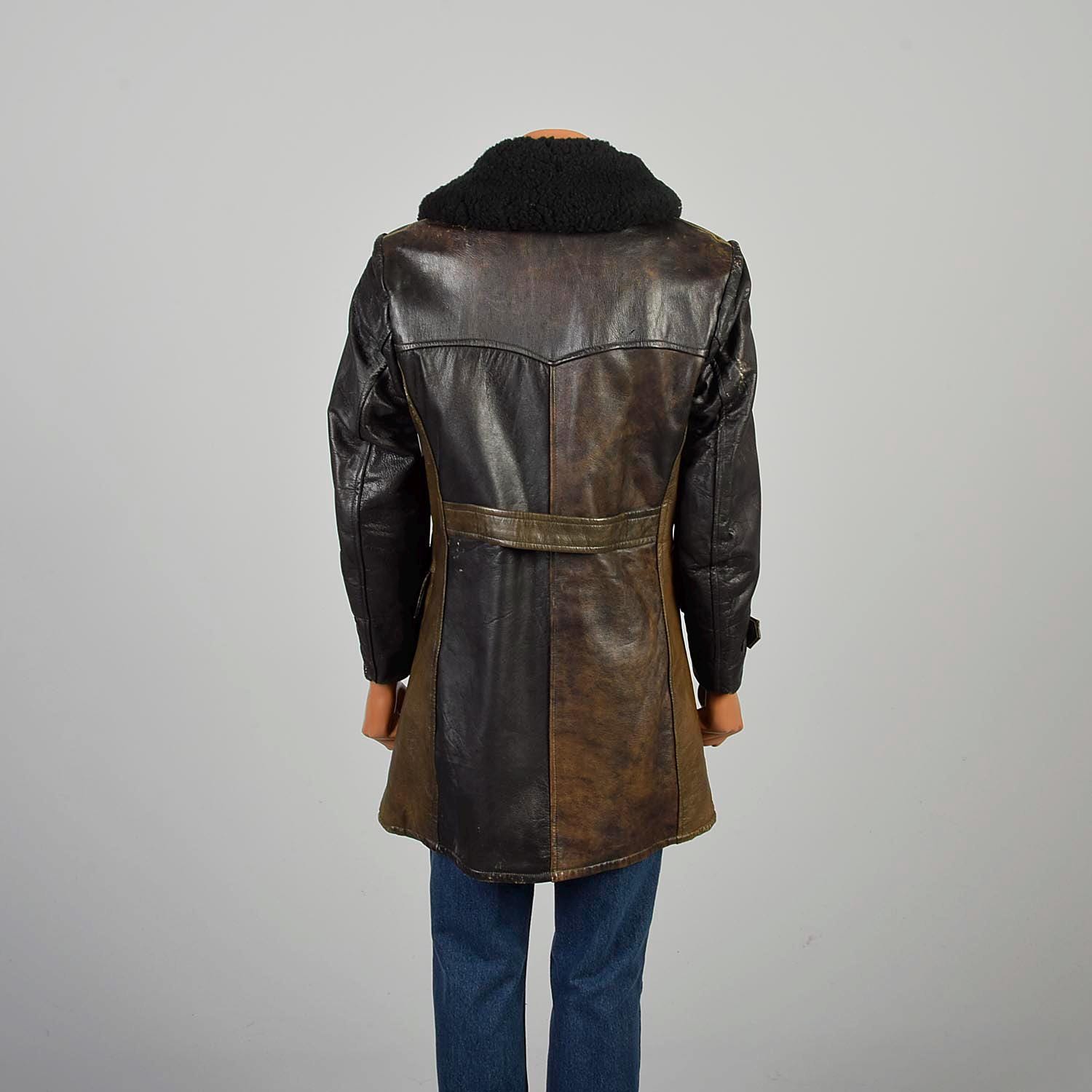 Medium Vintage 1940s Double Breasted Military Officers Coat