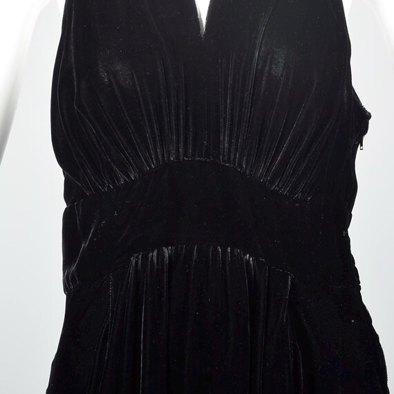 Medium 1930s Formal Gown Black Silk Velvet Evening Dr… - Gem