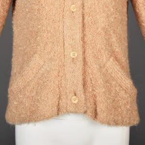 Courreges Strickjacke Courreges Pullover Creme Boucle Strickjacke 60er Jahre Pullover Jacke Vintage Cardigan Designer Vintage Creme Pullover Medium Bild 6