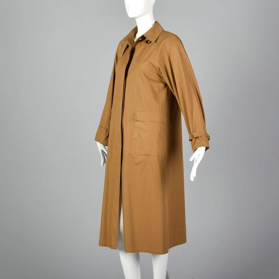 Medium 1990s Brown Overcoat Lightweight Coat Tren… - image 3