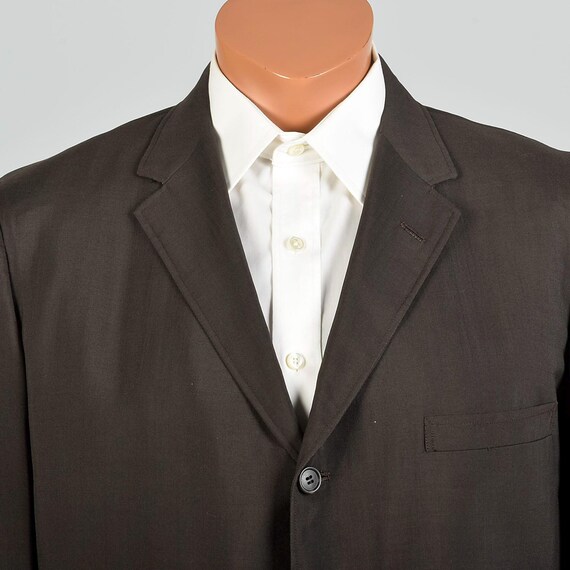 Large 1950s Solid Brown Three Button Blazer Suit … - image 5