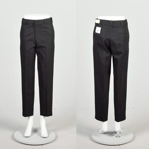 Small 1960s Vintage Deadstock Black Tapered Leg Sanforized