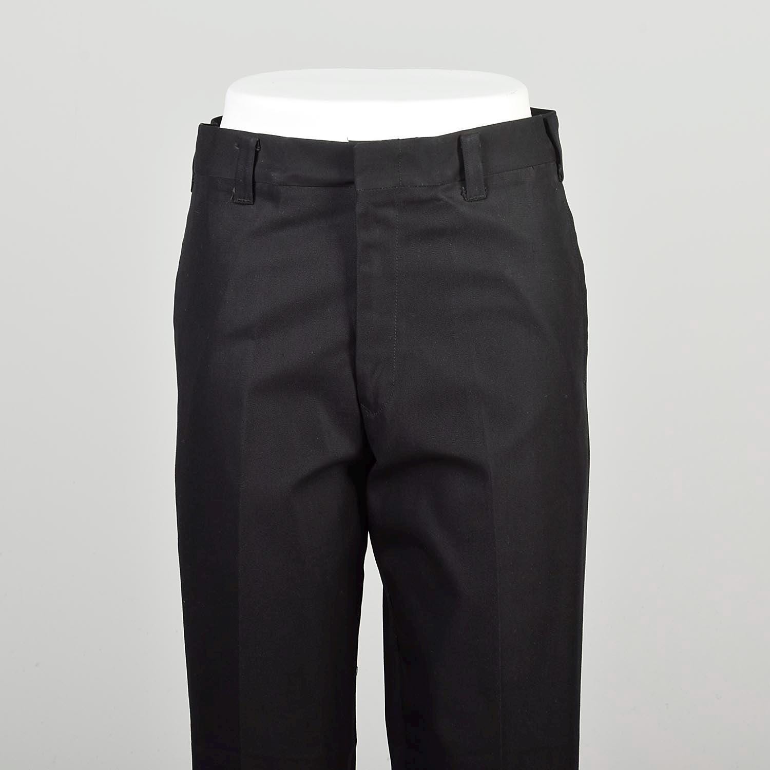 Small 1960s Vintage Deadstock Black Tapered Leg Sanforized