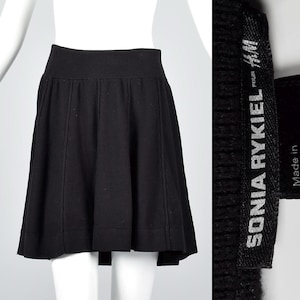 Medium 1990s Black Skirt Sonia Rykiel Knit Mini Skirt Casual Flowy Outfit 90s Style Vintage 90s Cotton Knit Separates