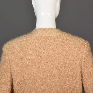 Courreges Strickjacke Courreges Pullover Creme Boucle Strickjacke 60er Jahre Pullover Jacke Vintage Cardigan Designer Vintage Creme Pullover Medium Bild 9