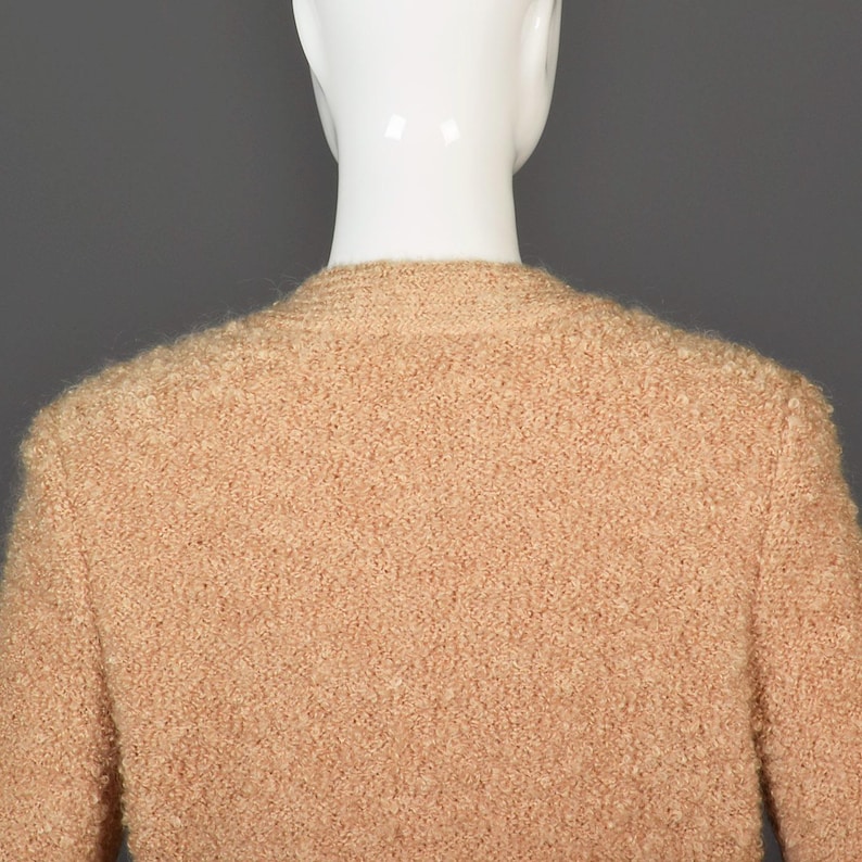 Courreges Strickjacke Courreges Pullover Creme Boucle Strickjacke 60er Jahre Pullover Jacke Vintage Cardigan Designer Vintage Creme Pullover Medium Bild 9