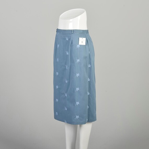 Medium 1940s Light Blue Pencil Skirt Knee-Length … - image 4