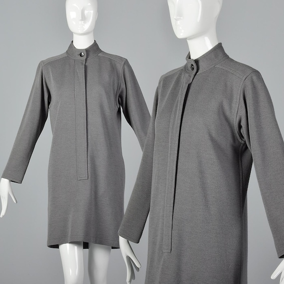 Yves Saint Laurent Rive Gauche, Medium Yves Saint Laurent Rive Gauche 1970s Knit Dress Minimalist Dress 70s Shift Dress Vintage YSL Wool Dress