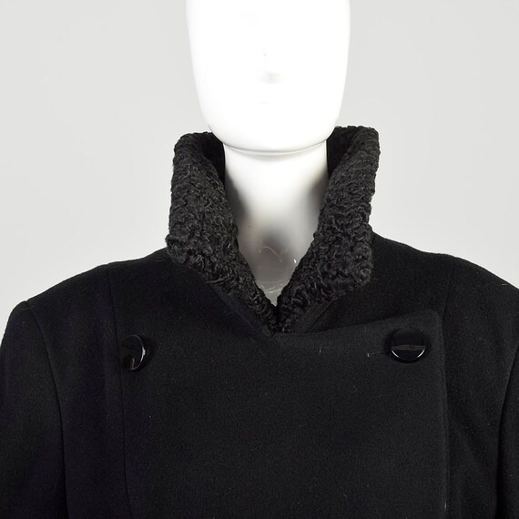 Large 1980s Black Wool Cashmere Coat Regency Saks… - image 7