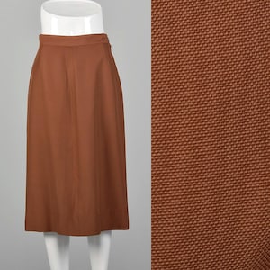 Medium 1950s Skirt Brown Rockabilly Straight Pinup Knee Length Vintage Pencil Skirt